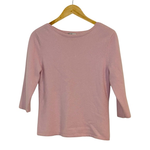 Investments Sweaters - Cashmere Baby Pink Sweater, 3/4 Sleeves, small